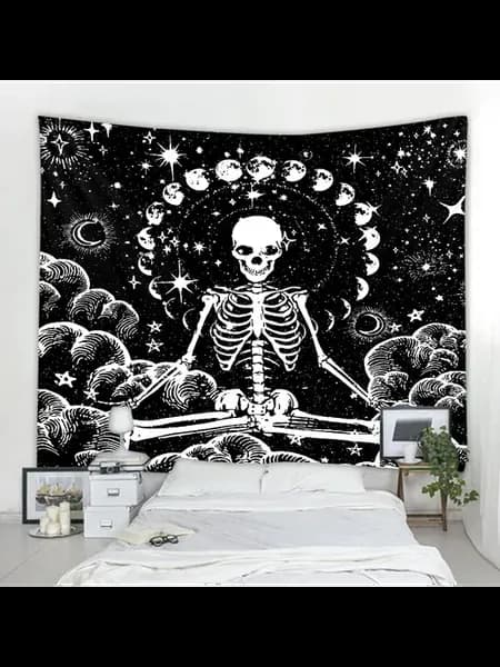 Гобелен Sun Moon Skull 90x75cm, армейский
