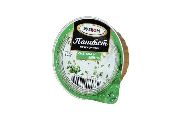 Консервы мясные Паштет печеночный "Сметана и зелень" ГОСТ, РУЗКОМ ламистер 100гр. 20шт.