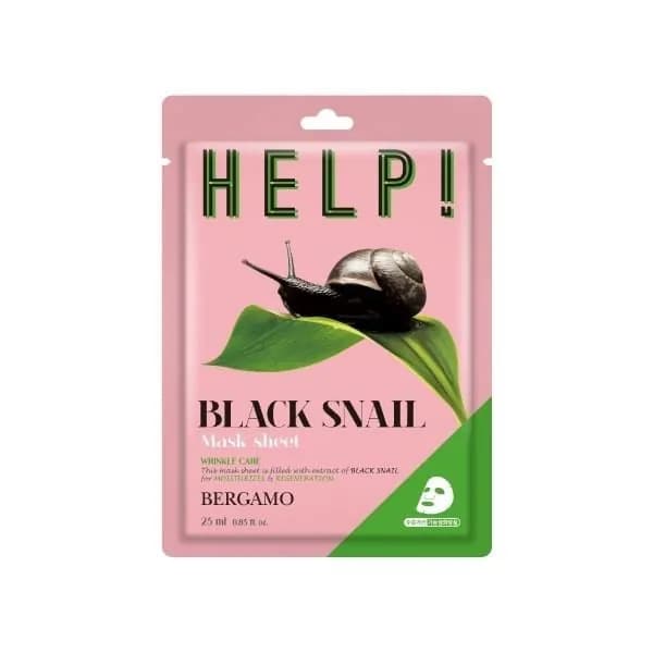 Bergamo Help Mask Маска тканевая питательная для лица с экстрактом черной улитки 25мл