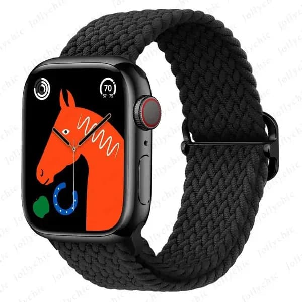 Нейлоновый плетеный ремешок для Apple Watch Ultra 40мм 44мм 41мм 38мм 49мм 45мм Эластичная петля Solo