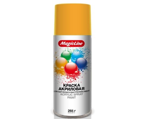 Краска-спрей (эмаль) RAL 1003 Желтая 450мл (265гр) аэрозоль (MagicLine)