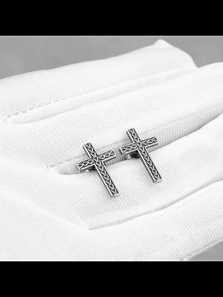 Модные религиозные серьги с крестом для мужчин, христианский