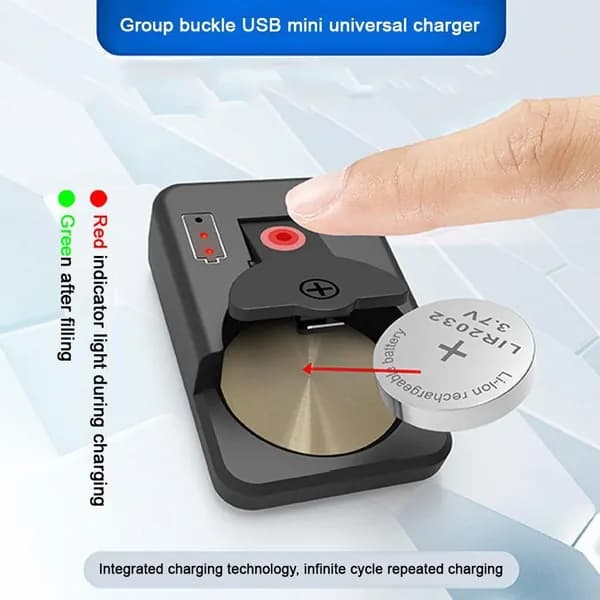 Type-C Кнопка для монет зарядное для CR1625 CR2032 LIR2025 Автомобильный ключ пульт дистанционного управления зарядное устройство2 LIR2025
