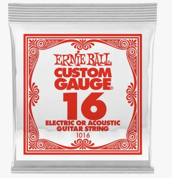 Одиночная струна для акустической и электрогитары 16 Ernie Ball 1016