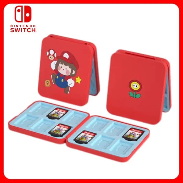 Nintendo Switch Футляр чехол кейс для 12 картриджей и 12 TF-карт памяти Девочка Марио