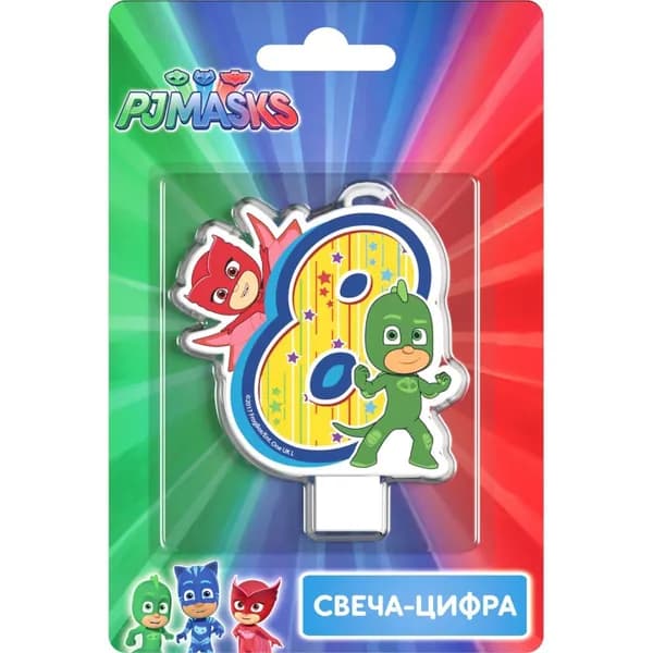 Свеча для торта "Герои в масках" цифра 8