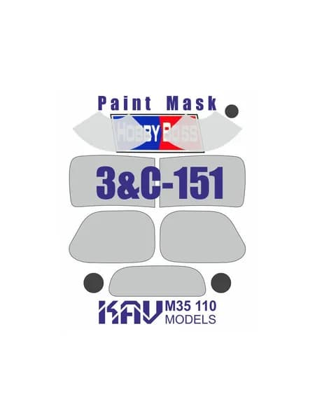 Окрасочная маска на остекление З&C-151 (HobbyBoss) 1:35 KAV M35 110