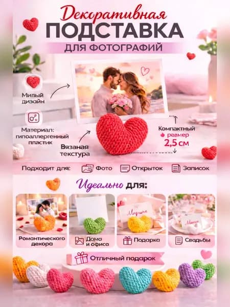 Держатели для фото, заметок/ ценникодержатель/ зажим для карточки нумерации свадебных столов 2шт