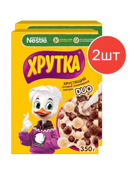 Готовый завтрак "Хрутка DUO" Шарики обогащенные кальцием 350 г 2 шт