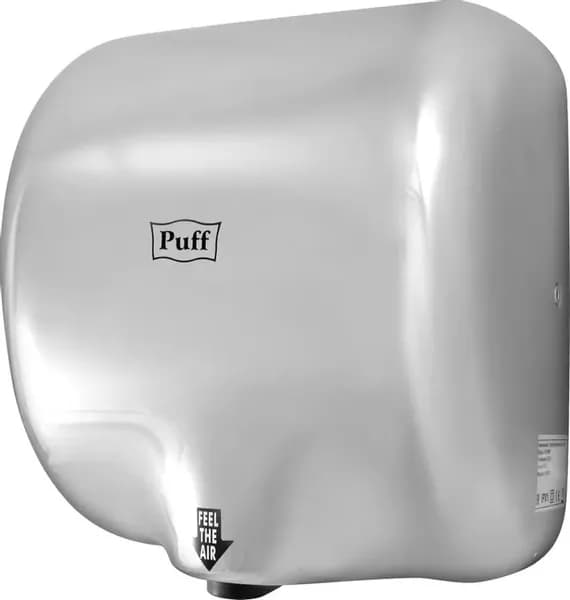 Сушилка для рук Puff, электрическая, 1800 Вт, цвет серебристый, (1401.300)