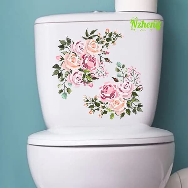 Наклейки цветы и бабочки для ванной
