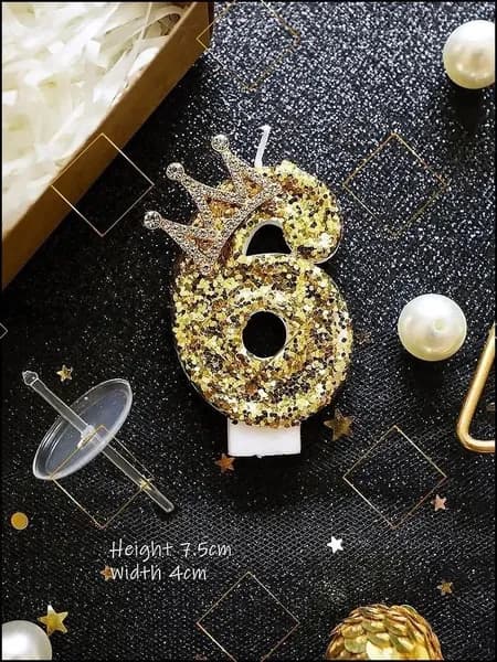 Свечи для торта цифра 6 "1", 8.5 см, 1 шт