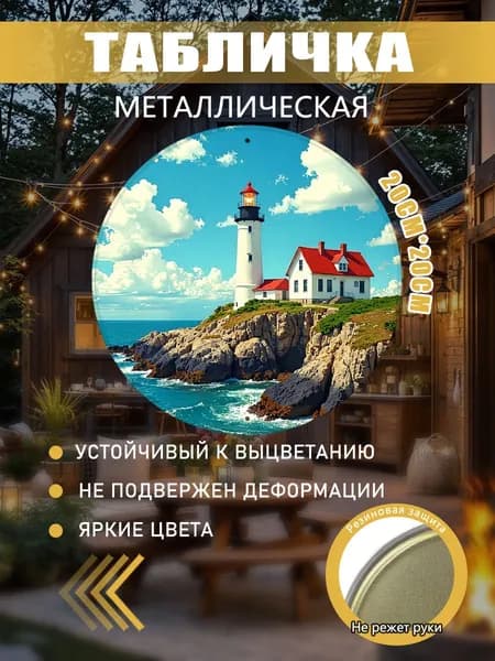 Металлическая картина с маяком