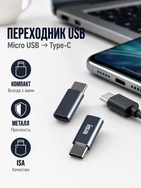 Переходник Micro USB на Type-C G-03 ISA