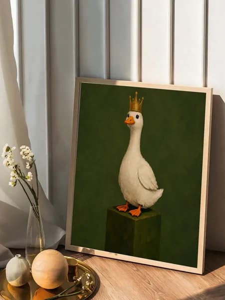 Постер "утка в короне", 40х30 см
