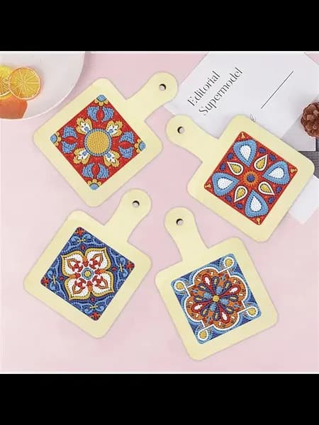 4 шт Коврики для стола Mandala DIY, стразы, декор для взросл