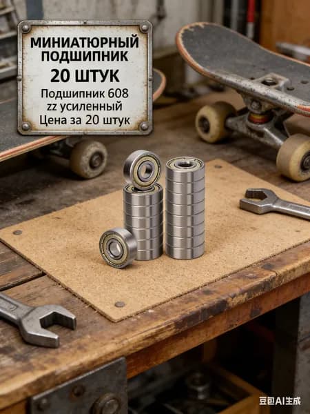 20 шт подшипников ABEC-7 608 ZZ для скейтборда и роликов Качественная подшипниковая сталь Для самоката