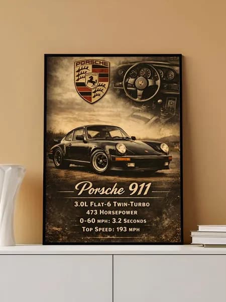 Постер на стену Porsche 911 без рамы (29,7х42см)