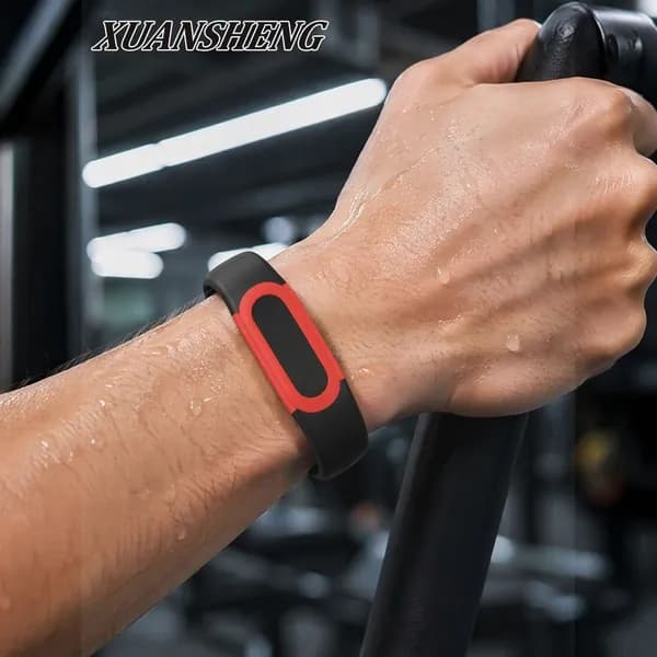 Силиконовый ремешок для фитнес-браслета Fitbit Air чёрно-красный, 254 мм