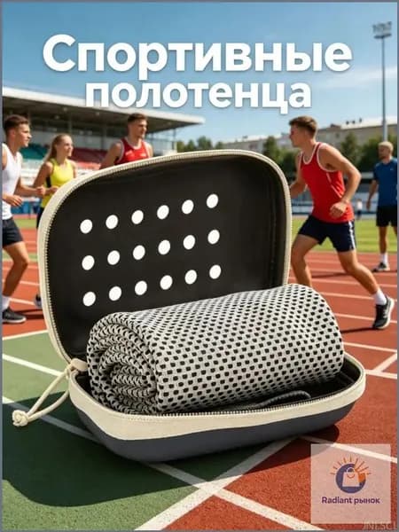 Охлаждающее полотенце, быстро высыхает, мягкое, дышащее, с контейнером для хранения, для спорта и фитнеса, 1 шт