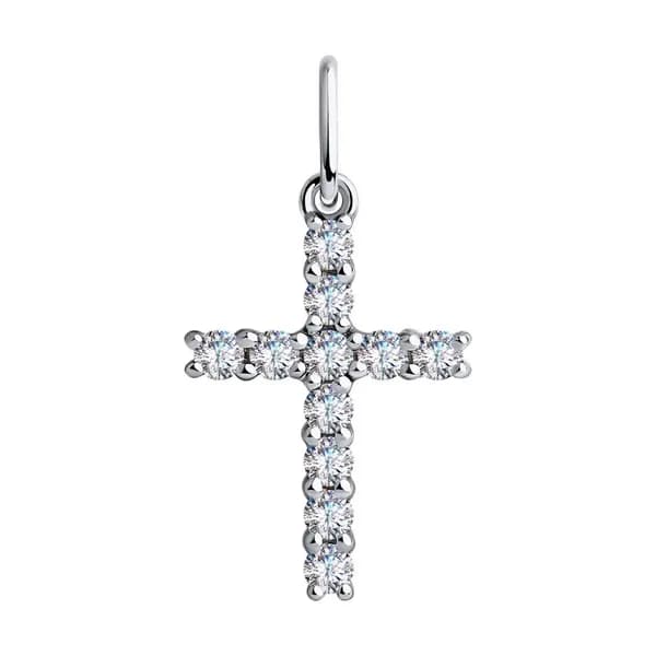 Подвеска из белого золота DIAMANT-ONLINE с фианитом 585 пробы