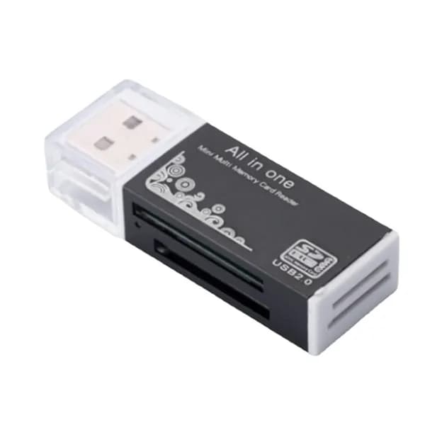 USB 2.0 кардридер 4-в-1 для карт памяти Memory Stick T-Flash M2, черный
