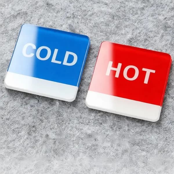 Наклейки на кран горячей и холодной воды стикеры HOT COLD, водостойкие индикаторы для смесителя и труб, контрастные метки для сантехники