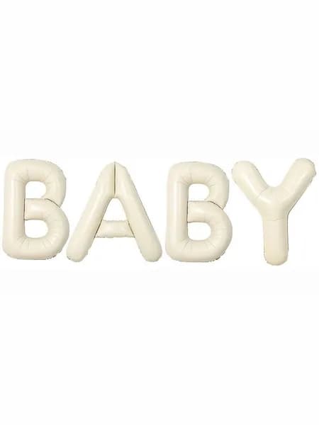 Набор шаров-букв (16''/41 см) Мини-Надпись "Baby", Кремовый, 1 шт.