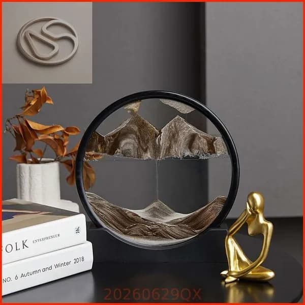 3D-картина с кинетическим песком в рамке, черная рамка, кофейный песок, 18 см