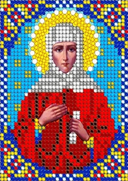 Схема для вышивки бисером (без бисера) Светлица, именная икона "Святая Анна Пророчница" 12*16 см