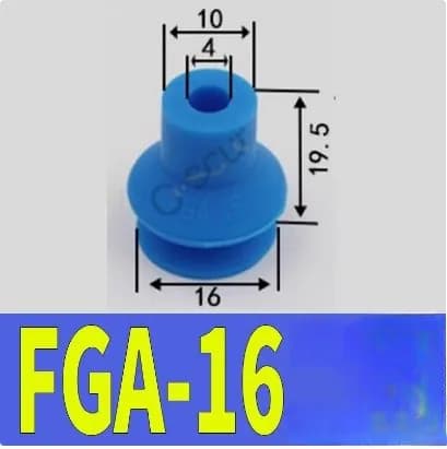 FGA16, 1шт. Диаметр присоски 16 мм,Монтажное отверстие 4 мм.Синяя промышленная вакуумная присоска
