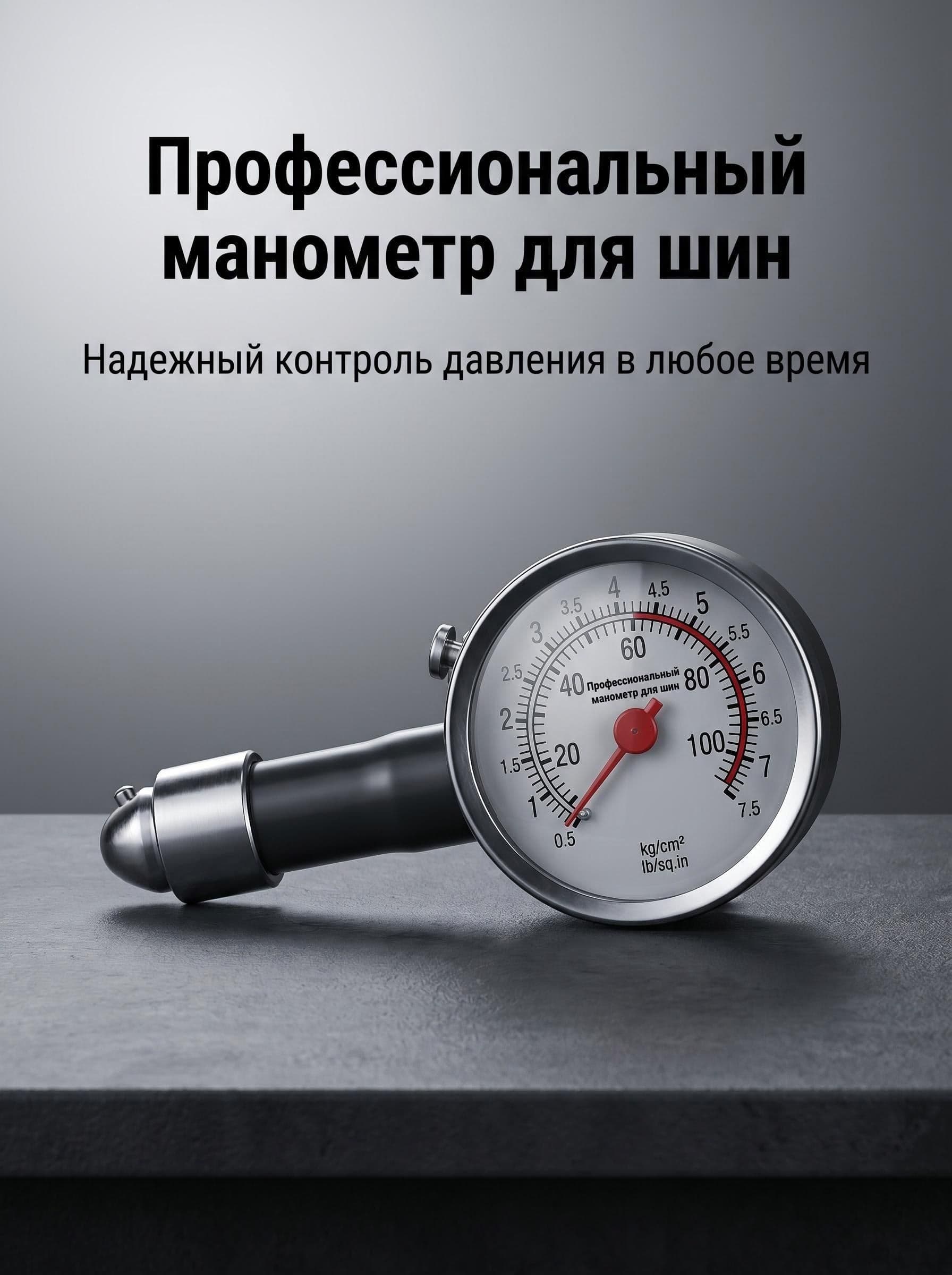 Манометр автомобильный, 1 шт.