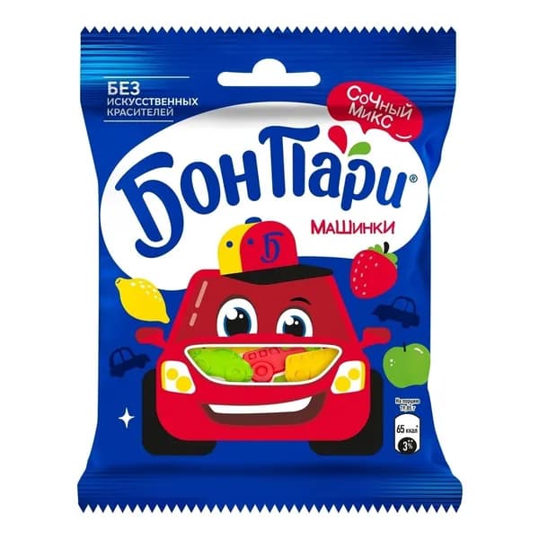 Мармелад Бон Пари Машинки жевательный со вкусом фруктов 75 г