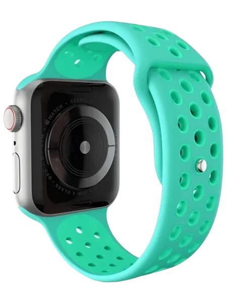 Силиконовый ремешок для часов Apple Watch 38/40/41 мм светло-зеленый и салатовый (№28) / Ремешок для часов эпл вотч 38/40/41 мм, размер S