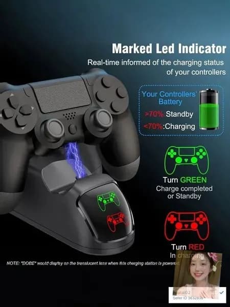 Док-станция для зарядки 2 геймпадов PS4 (Pro/Slim) беспроводное зарядное устройство для контроллеров DualShock 4