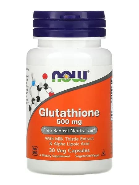 Глутатион NOW Foods Glutathione 500 мг (30 растительных капсул)