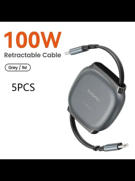 Кабель Toocki 100W Type C С Выдвижным Механизмом Для iPhone