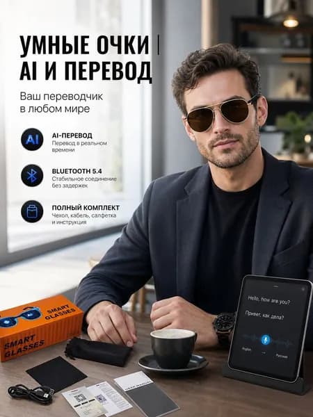 Умные Bluetooth-очки с функцией звонков и прослушивания музыки, солнцезащитные очки с возможностью установки корректирующих линз