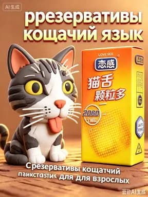 презервативы китайские кошачий язык/Содержит 2080 гранул/Коробка по 10 шт.