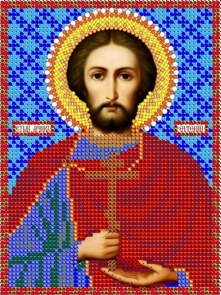 Схема для вышивания бисером Светлица (без бисера), икона "Св. Евгений" 12х16см