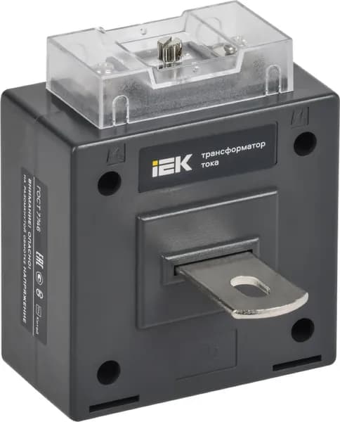 Трансформатор тока IEK / ИЭК ТТИ-А с первичной обмоткой, самозатухающий пластик, черный, 200/5А, класс точности 0.5, ITT10-2-05-0200-08 / электрооборудование