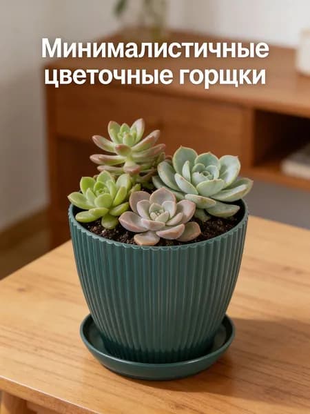 Вазон 11 см, 1 шт, цвет бирюзовый