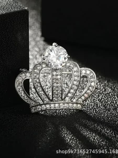 Брошь корона со стразами
