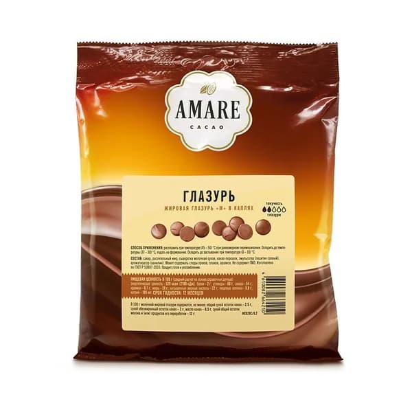 Amare жировая глазурь кондитерская Молочная М (MC029), 200г