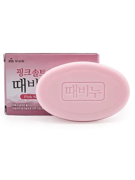 Mukunghwa Мыло для тела отшелушивающее тонизирующее с розовой солью Pink Salt Body Soap, 90 г