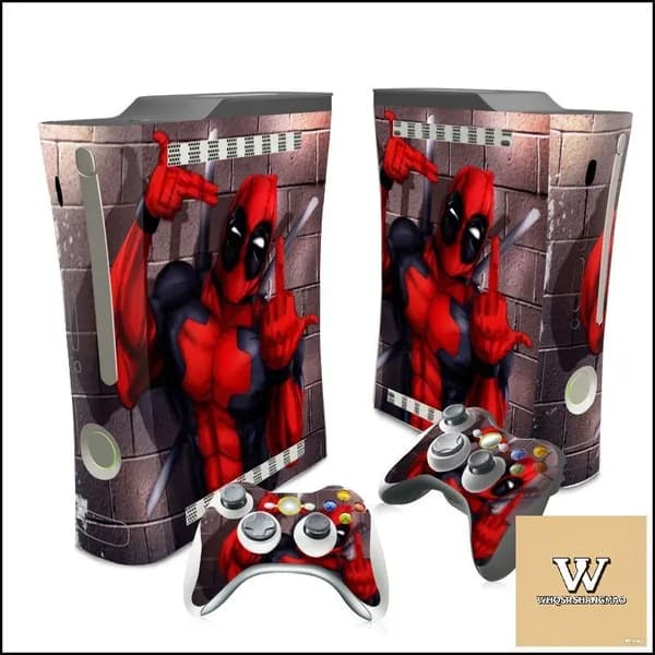 Пленка для наклейки игровой консоли подходит для толстой консоли Xbox360 с рисунком Человека-паука и Дэдпула