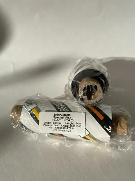 Риббон 80мм х 74м Wax MW308 Воск, вт. 0.5"/110, OUT, 1 рулон