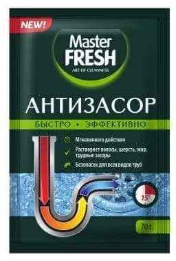 MASTER FRESH Средство для прочистки труб от засоров "Антизасор" 70г х 1шт