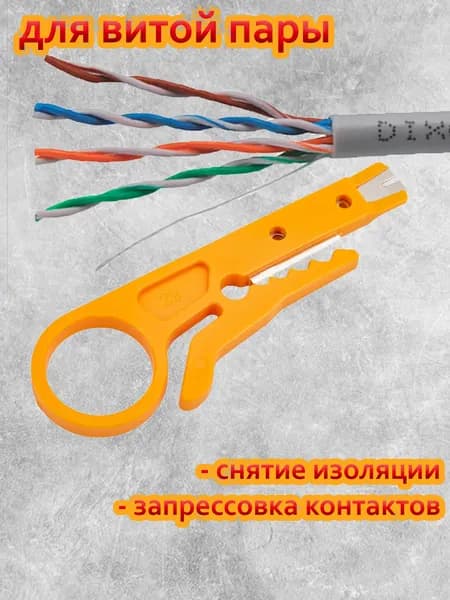 Нож стриппер инструмент для зачистки витой пары, коаксиального кабеля стандарт HT-318