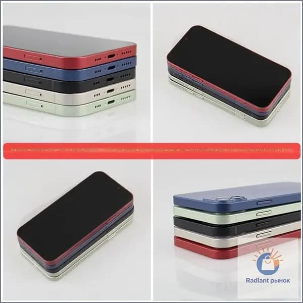 Модель телефона iPhone 7 золотая с черным экраном